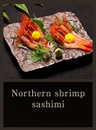 Northern shrimp sashimi